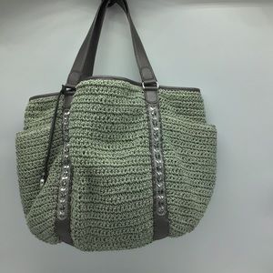 Brighton Large Light Green Straw Tote NWOT